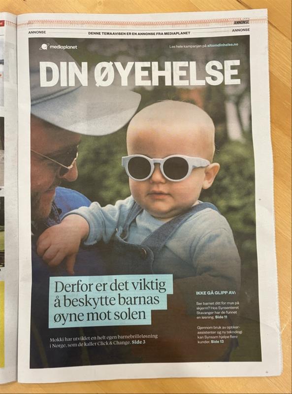 An article in the Norwegian newspaper Dagbladet about childrens eyehealth.