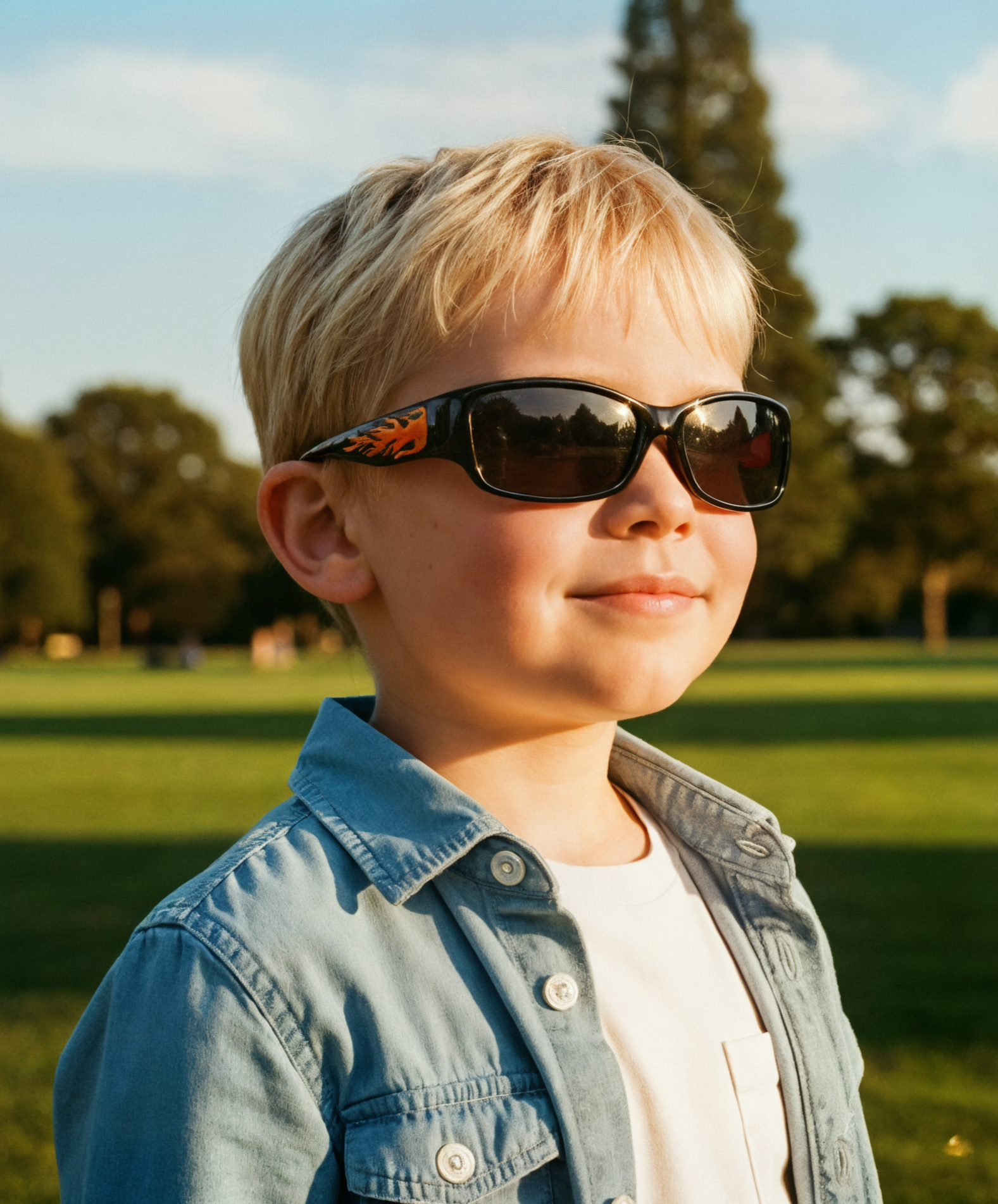 Young boy wearing Mokki Sunglasses for kids