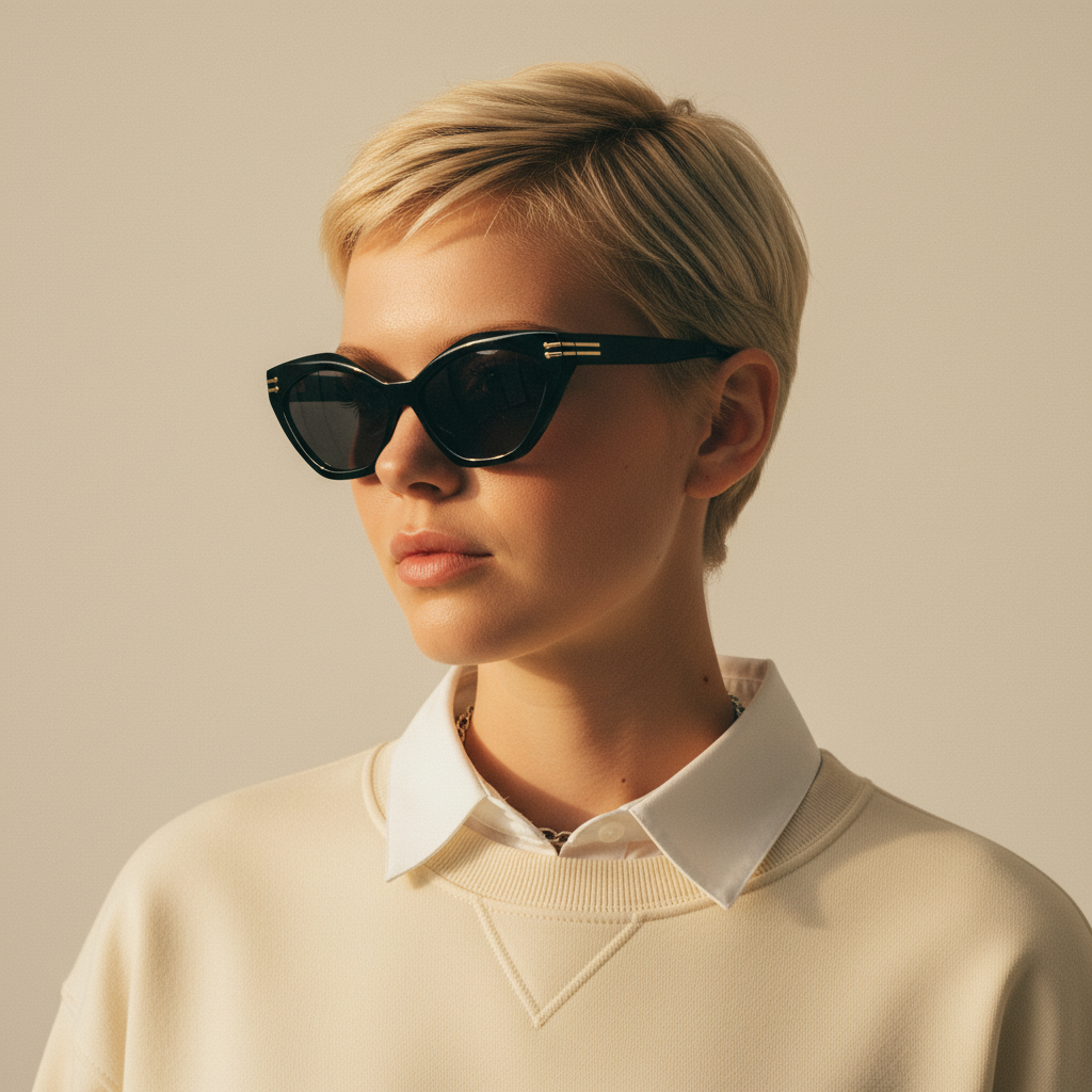 Kvinne med 50s Cat-Eye-solbriller fra Mokki