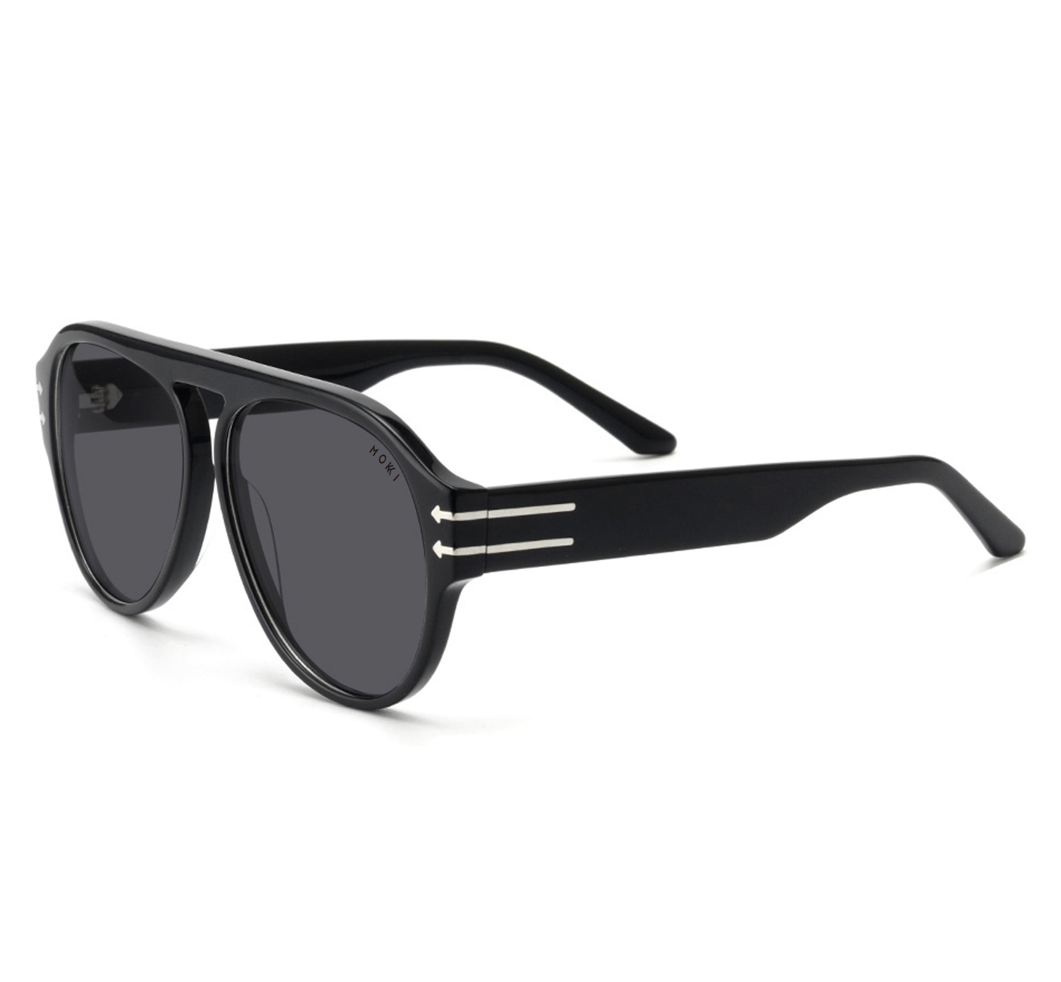 Mokki Bold Aviator sunglasses in black