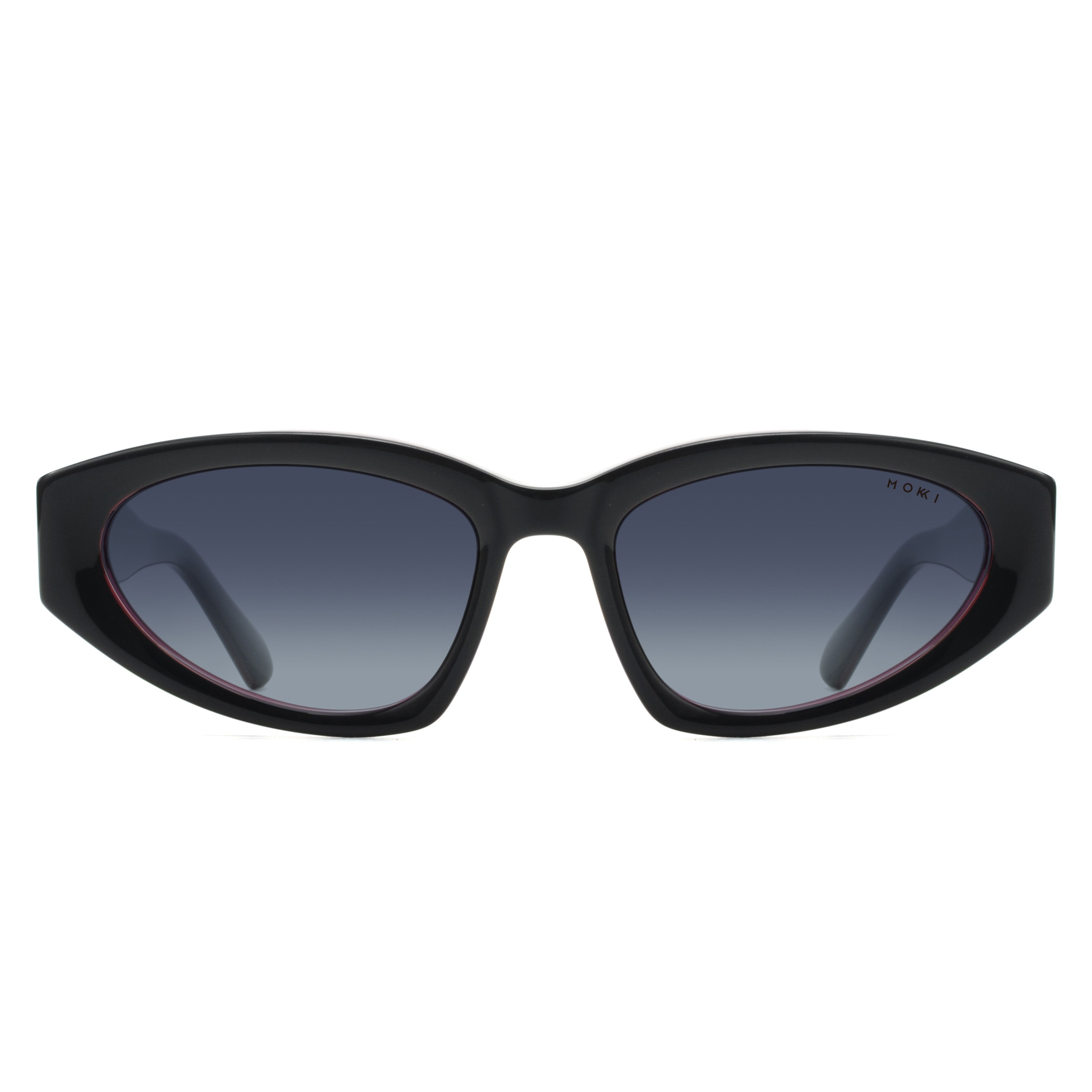 Mokki Streamlined Slim-solbriller i mørkerød