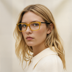 Woman wearing Mokki reading glasses