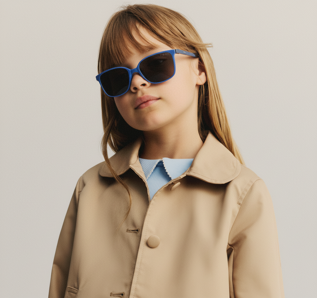 Young girl wearing Mokki sunglasses for kids