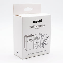 Mokki 'Repair kit' (Eyewear Maintenance Set) retail packaging box, shown on a clean white background.