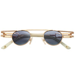 Mokki Petite Ovals 18k Gold-plated sunglasses with green lenses