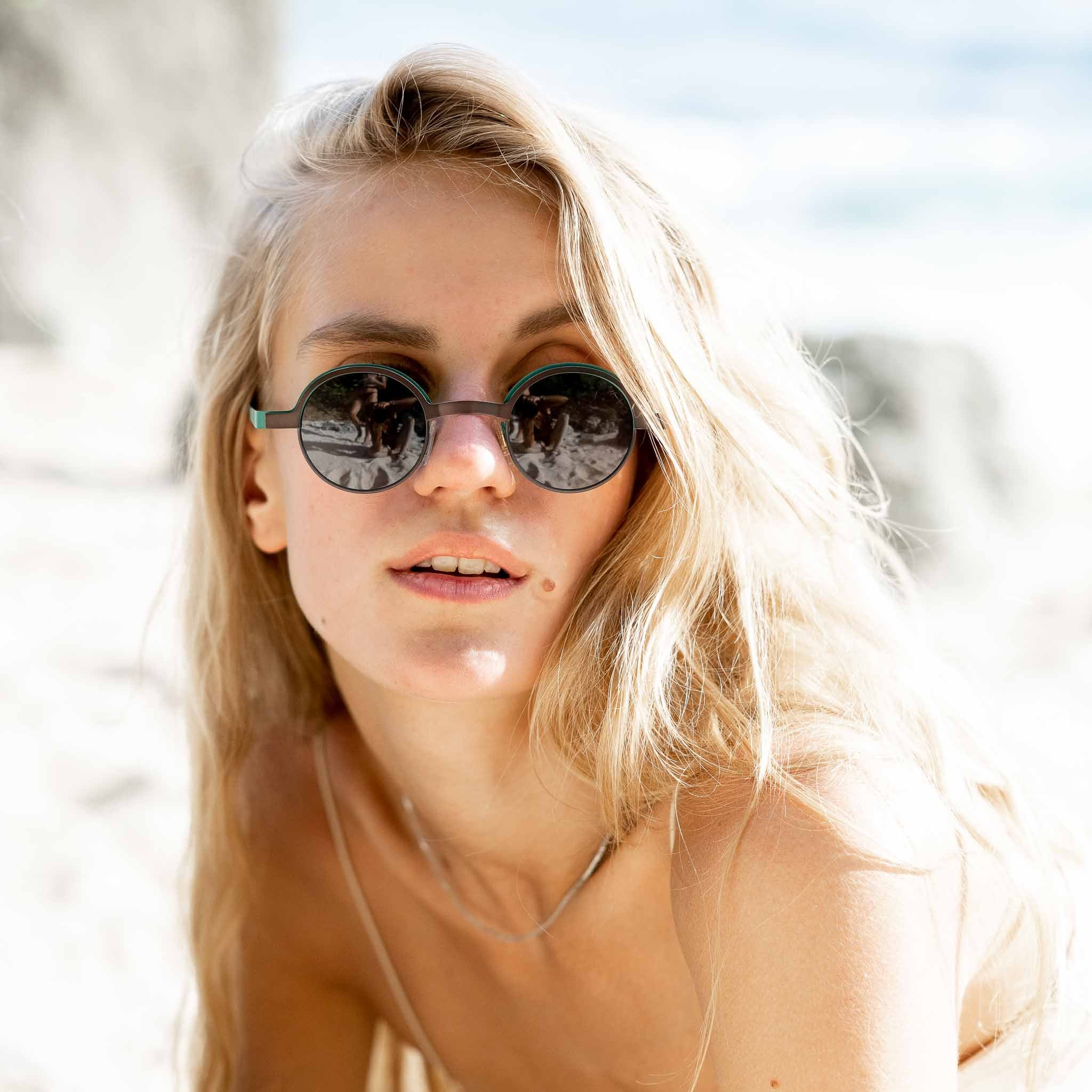 Woman wearing Mokki sunglasses