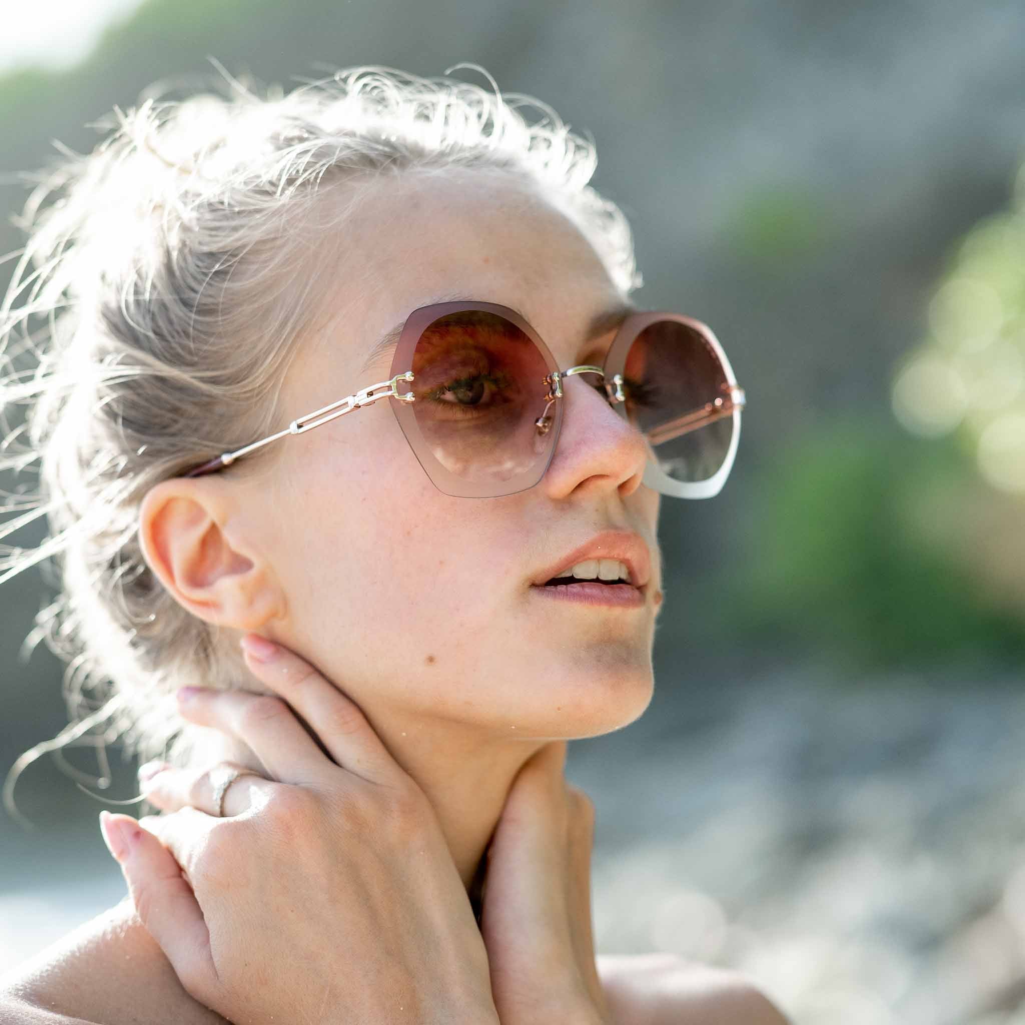 Woman wearing Mokki sunglasses