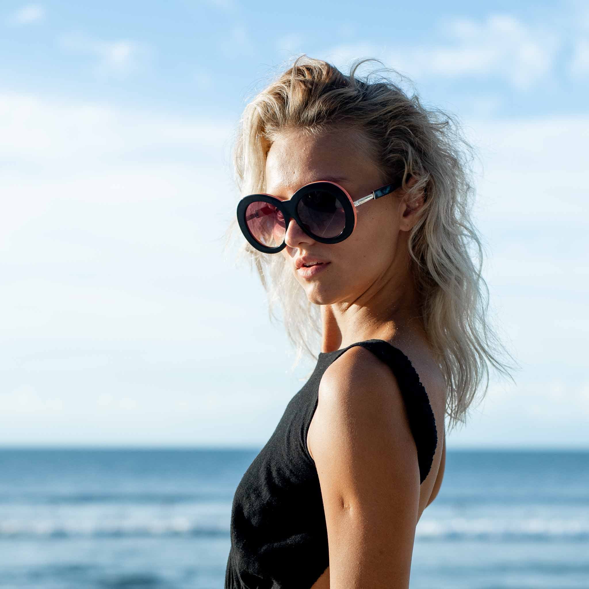 Woman wearing Mokki sunglasses
