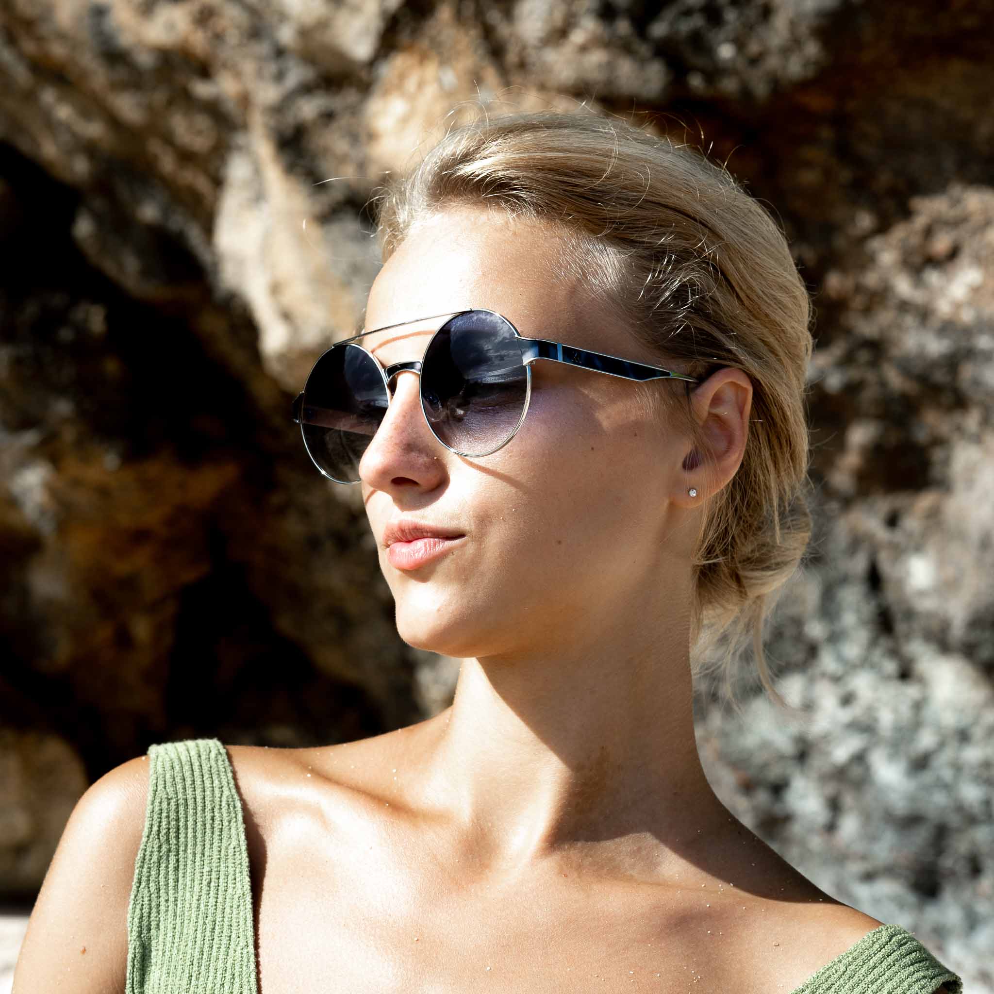 Woman wearing Mokki sunglasses