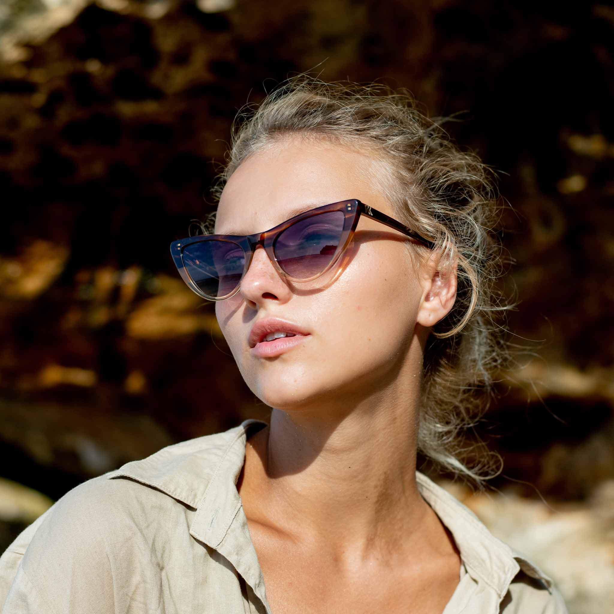 Woman wearing Mokki sunglasses