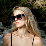 Woman wearing Mokki sunglasses