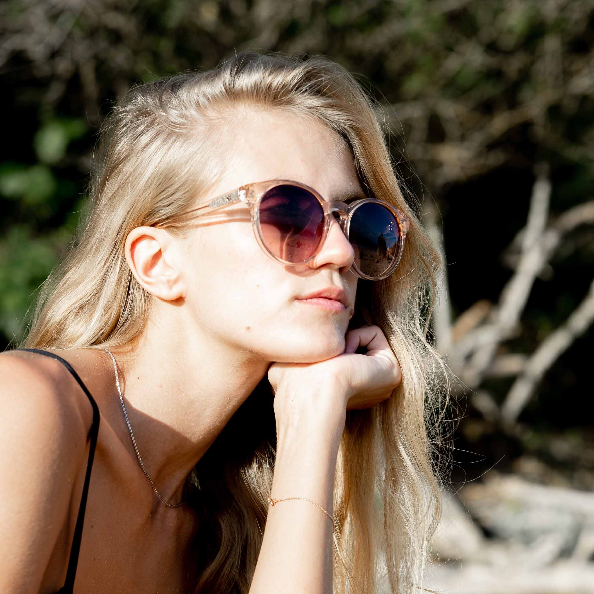 Woman wearing Mokki sunglasses