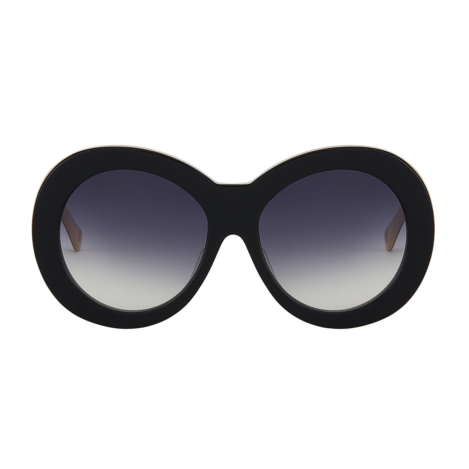 Mokki Chunky & Round-solbriller i krem