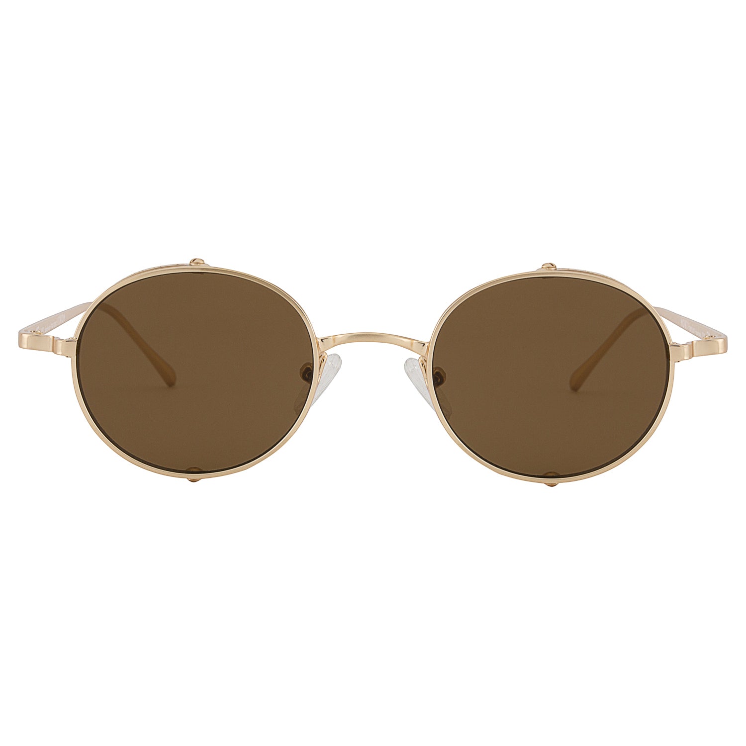 Mokki Round Explorer-solbriller i gull