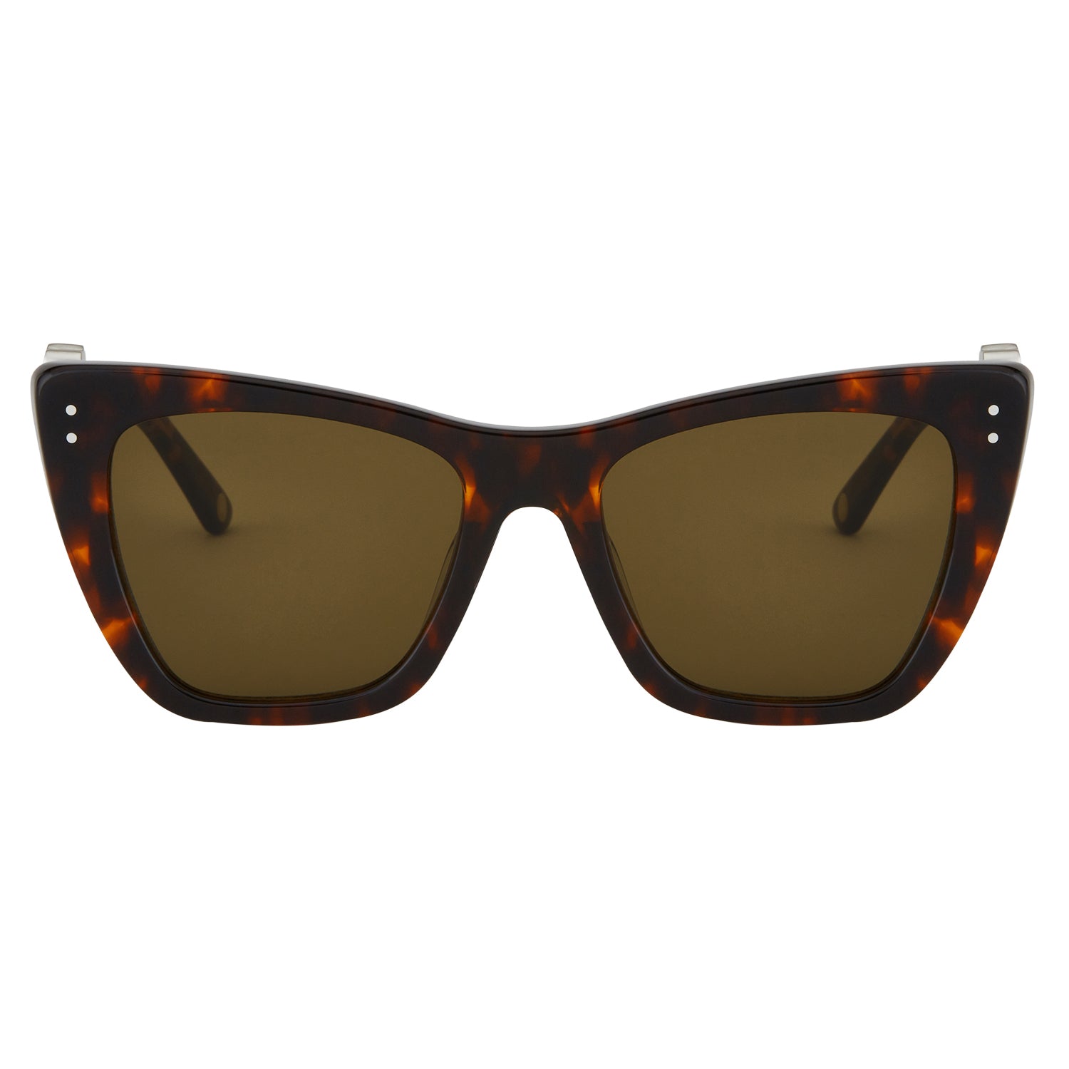 Mokki Hamsa Cat-Eye-solbriller i brunt mønster