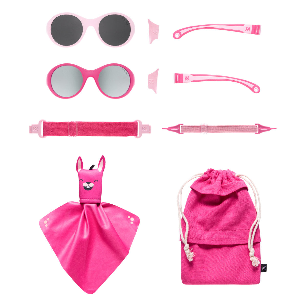 Mokki Click & Change Sunglasses for kids and baby in pink 0-2