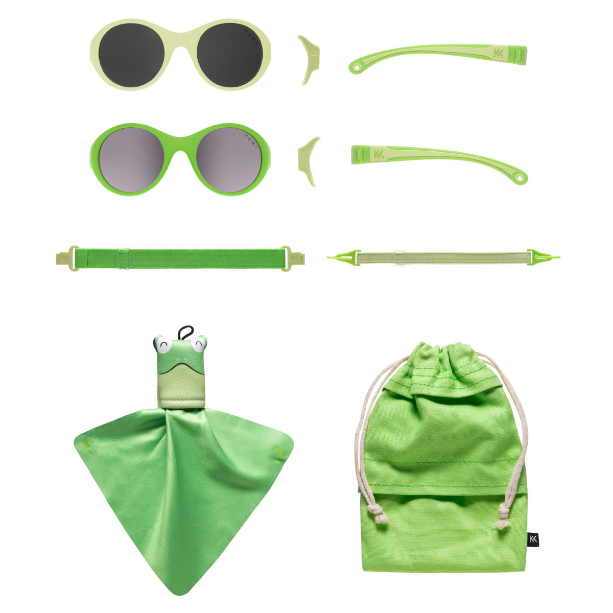 Mokki Click & Change Sunglasses for kids and baby in green 0-2