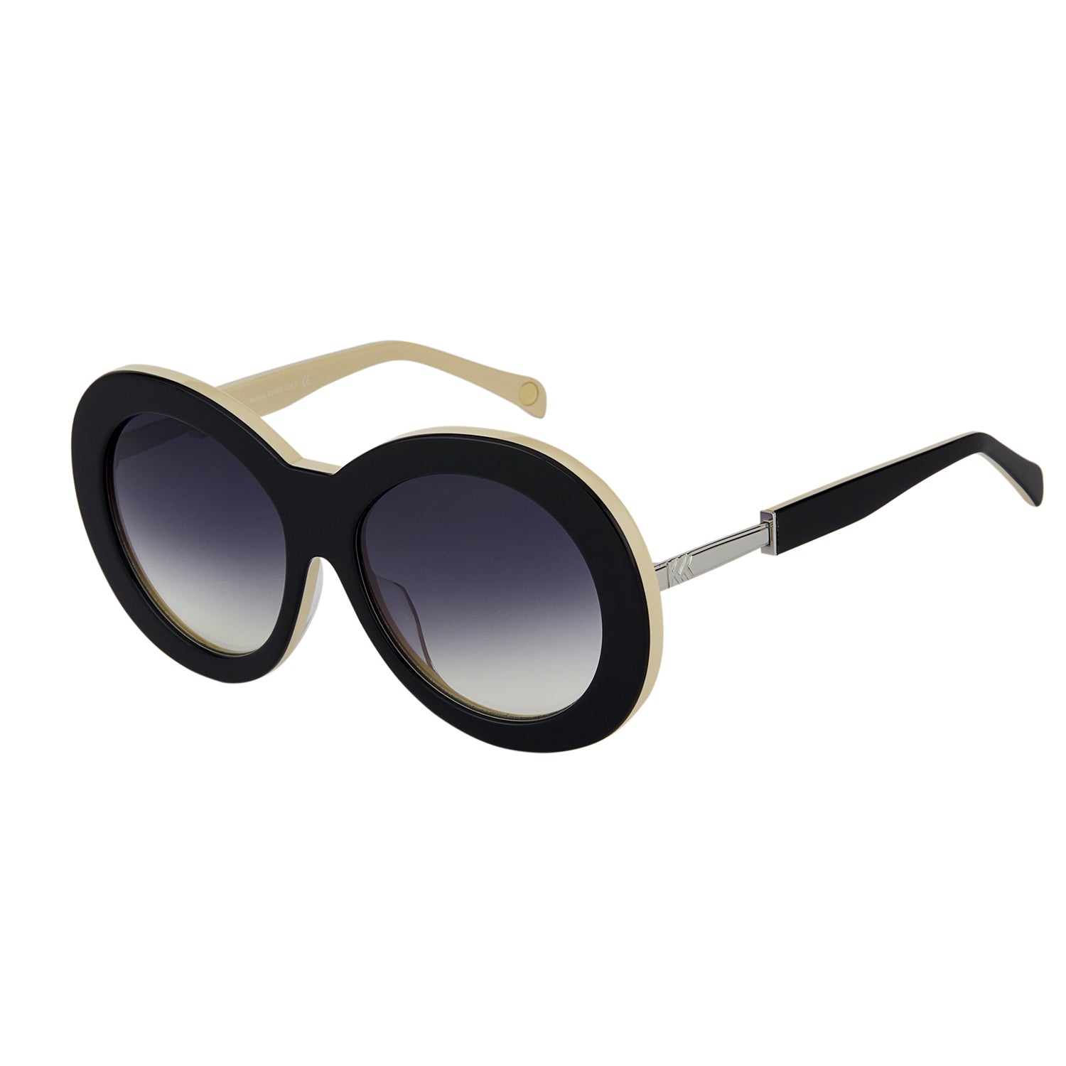 Mokki Chunky & Round-solbriller i krem